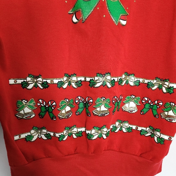 MICHEL NICOLE Vintage Women's Fleece Lined Christmas Sweatshirt Size 18 - Picture 8 of 14